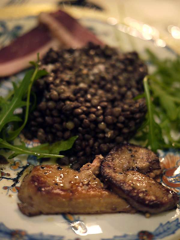 Foie Gras with lentils and cured duck