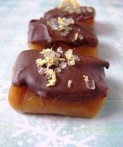 Chocolate Dipped Caramels with Sea Salt Recipe